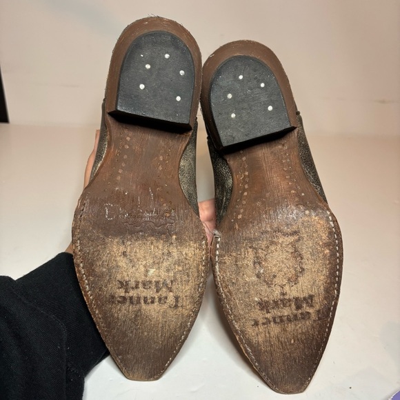 Tanner Mark Women’s Cowboy Boots Fleur-De-Lis Embroidered Crackle Sz 8 Made USA - Picture 9 of 10